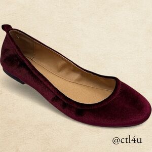 Curfew Khloe Burgundy Textile Ballet Flats NWOT Round Toe Size 7M